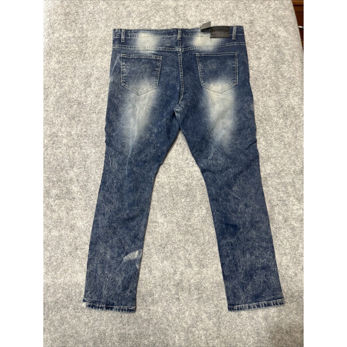 New Level 1 Denim Men's Slim Straight Jeans Sz 40x32 Blue Hip Streetwear Grunge