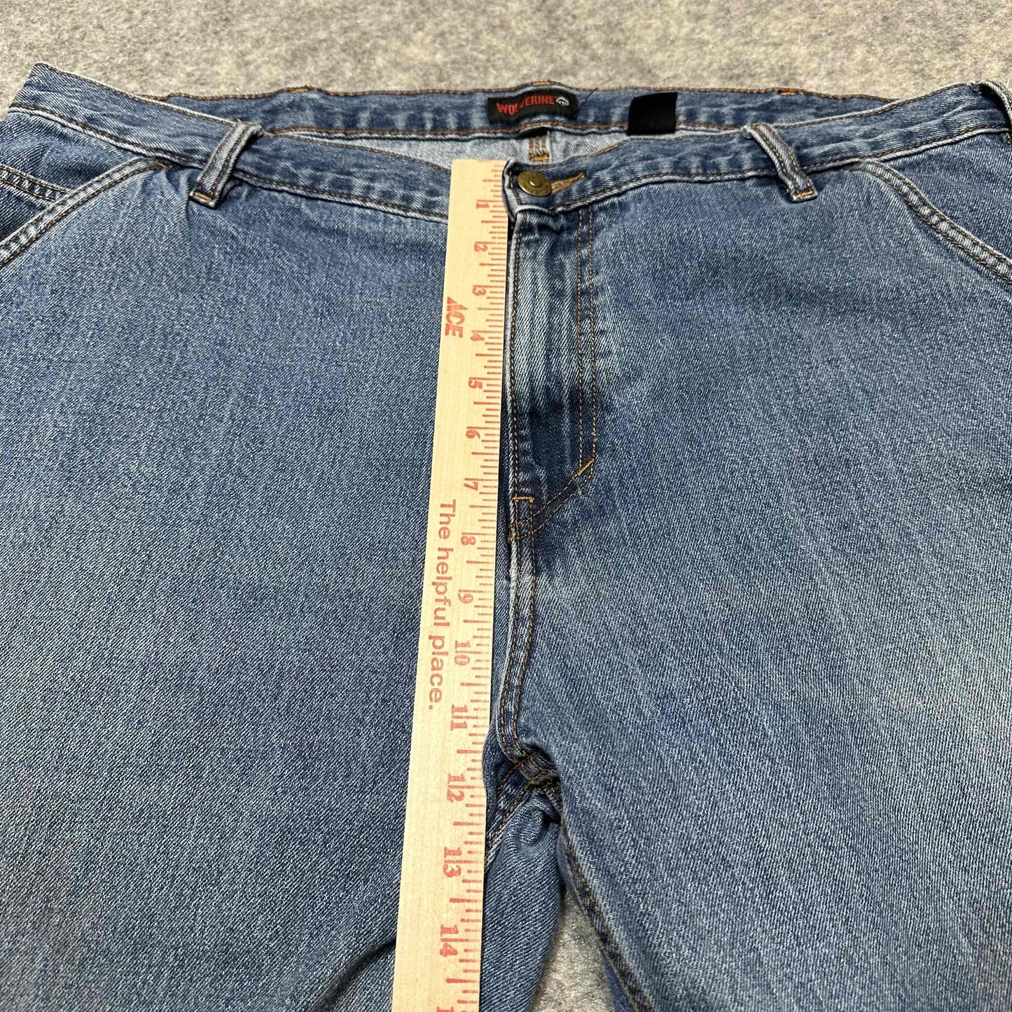 Wolverine Men's Boulder Straight Leg Cargo Work Jeans Size 40/30 Blue Wash Denim