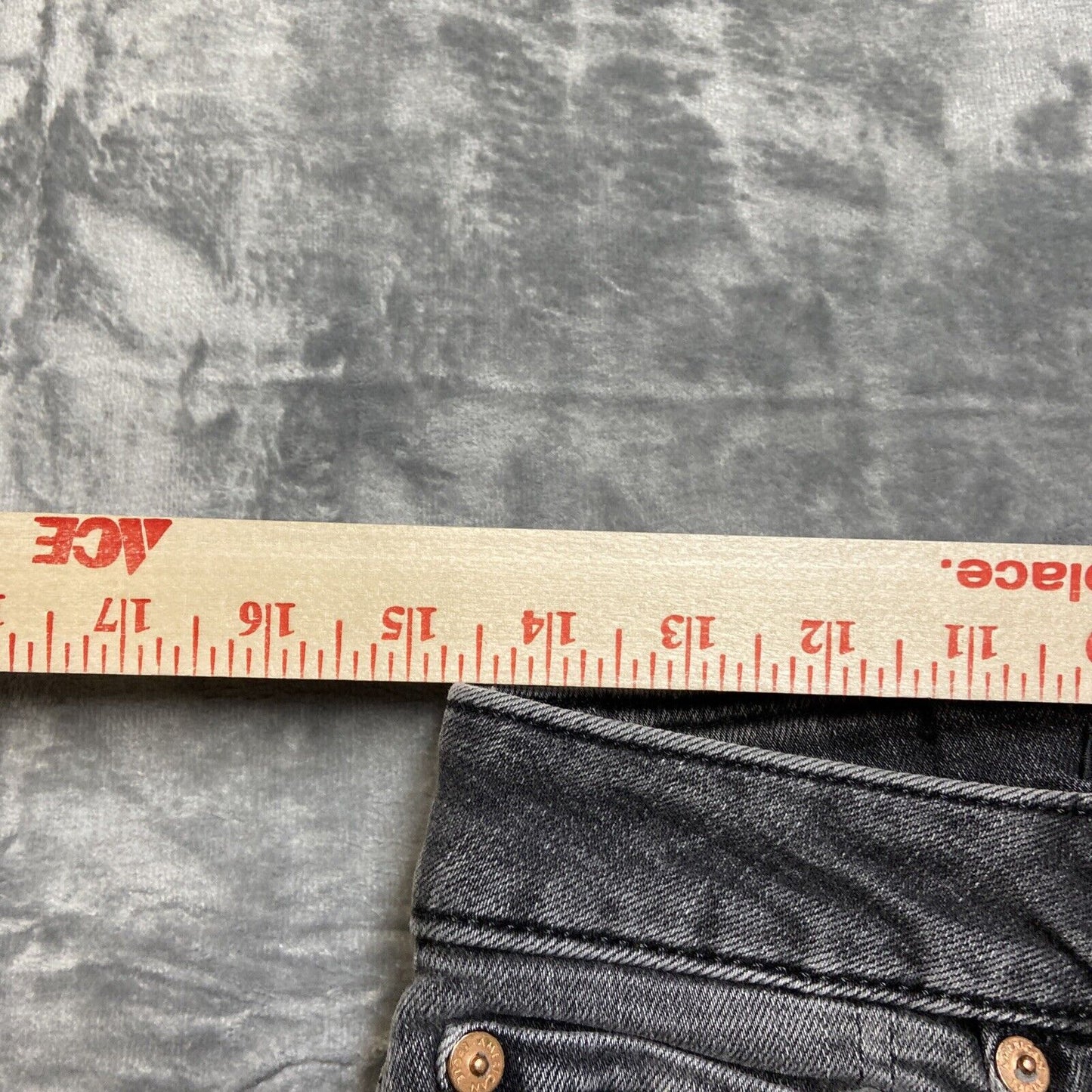 American Eagle Airflex Distressed Slim Straight Jeans Mens 30x34 Gray Denim
