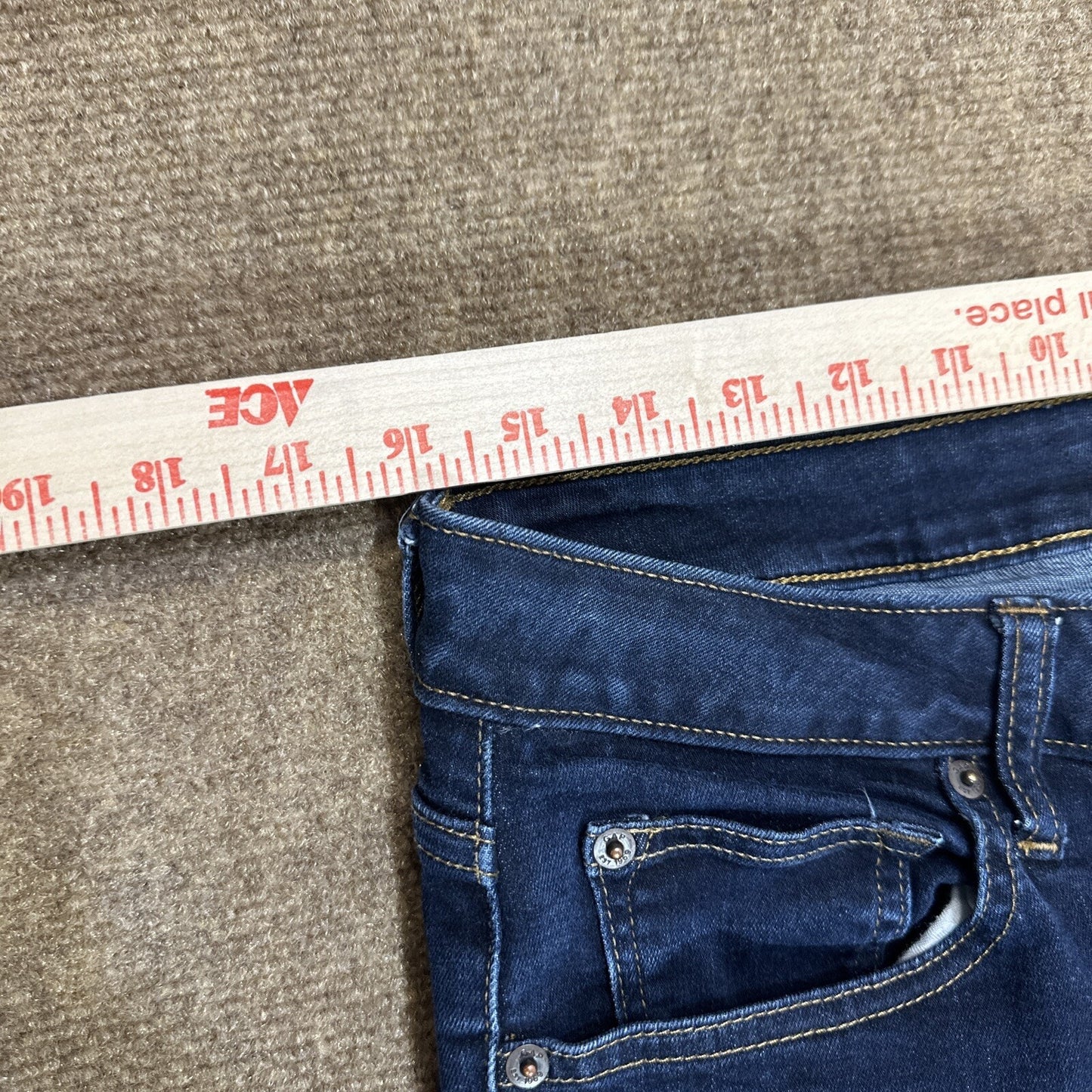 Gap 1969 Curvy True Skinny Women's Jeans Size 32 R Blue Dark Wash Denim