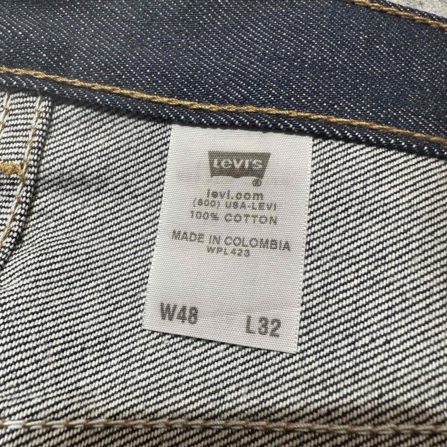 New Vintage Levis 501XX Shrink To Fit Men's Straight Jeans Size 48x32 Blue Dark