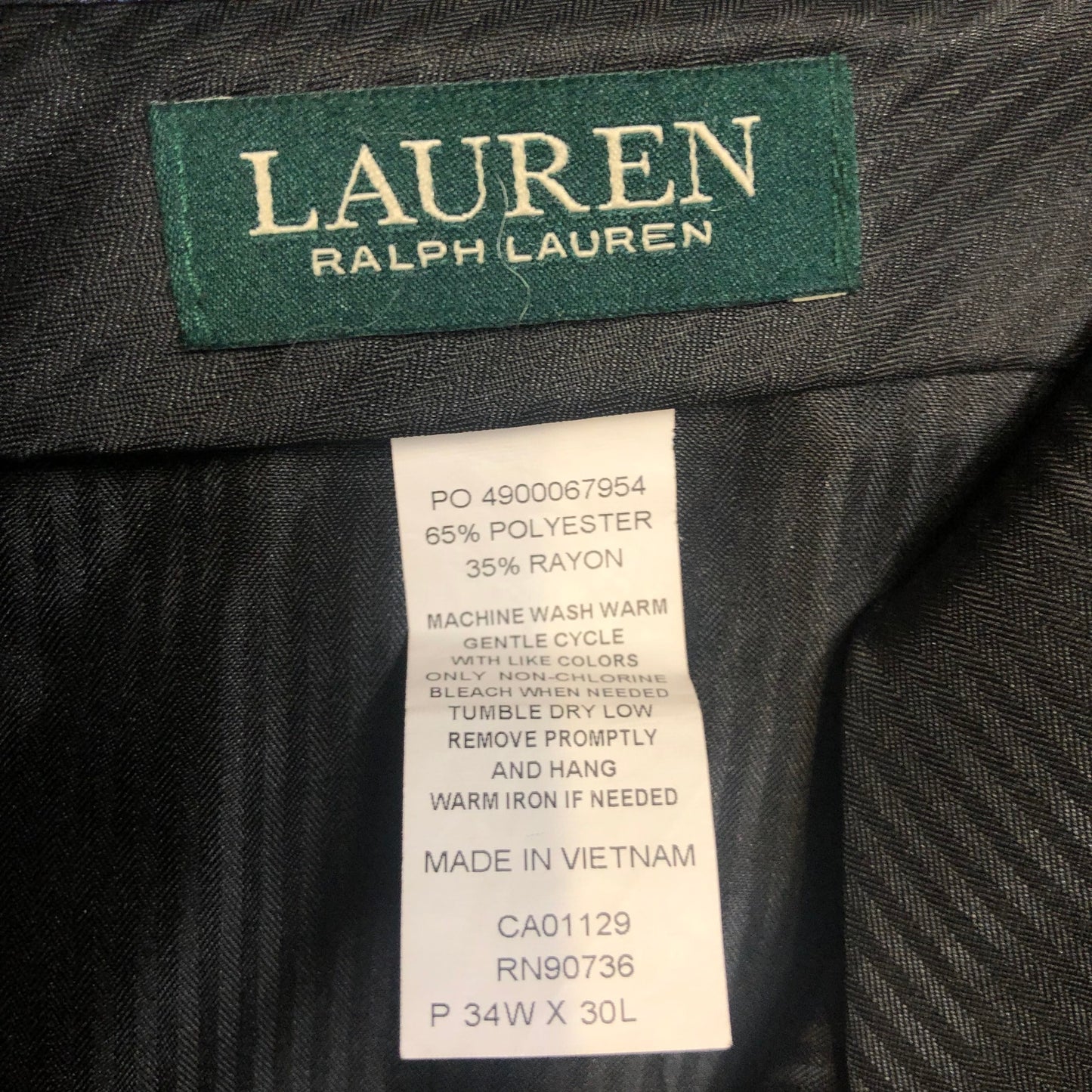 Lauren by Ralph Lauren Chino Dress Pants Men's Size 34x30 Black