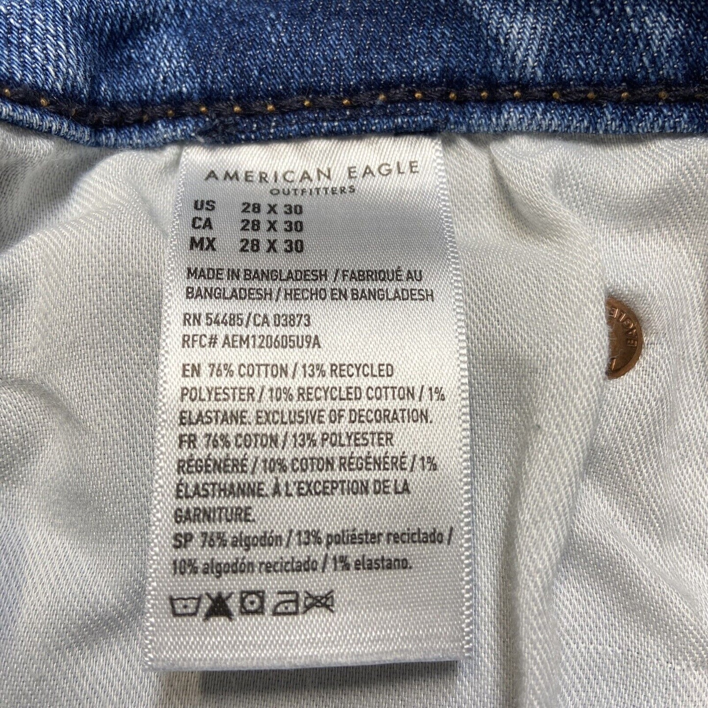 American Eagle Airflex + Skinny Jeans Men's Size 28x30 Light Blue Denim