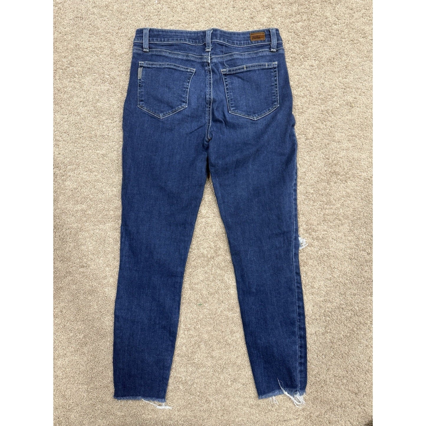 Paige Jeans Blue Denim Verdugo Ankle Skinny Dark Wash Stretch Modern Womens 29