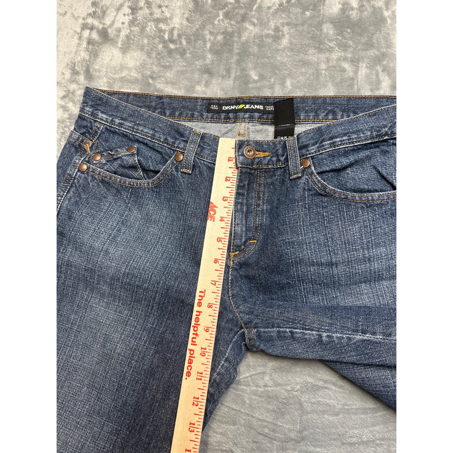 Vintage DKNY Jeans Straight Jeans Women's Size 12R Dark Blue Denim