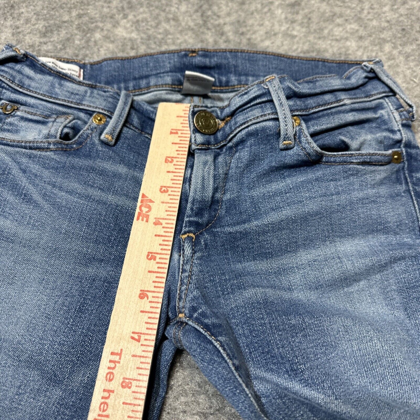 True Religion Casey Low Rise Super Skinny Jeans Women's Size 24 Light Blue Denim