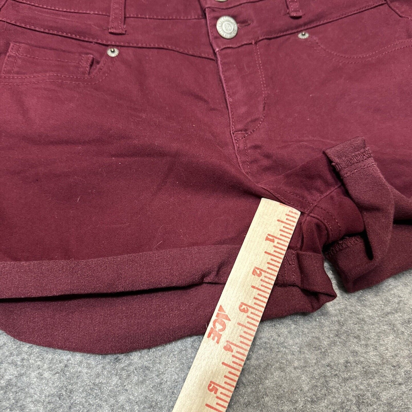 Aero Aeropostale High Waisted Shorty Women's Cut-Off Jean Shorts Size 6 Red