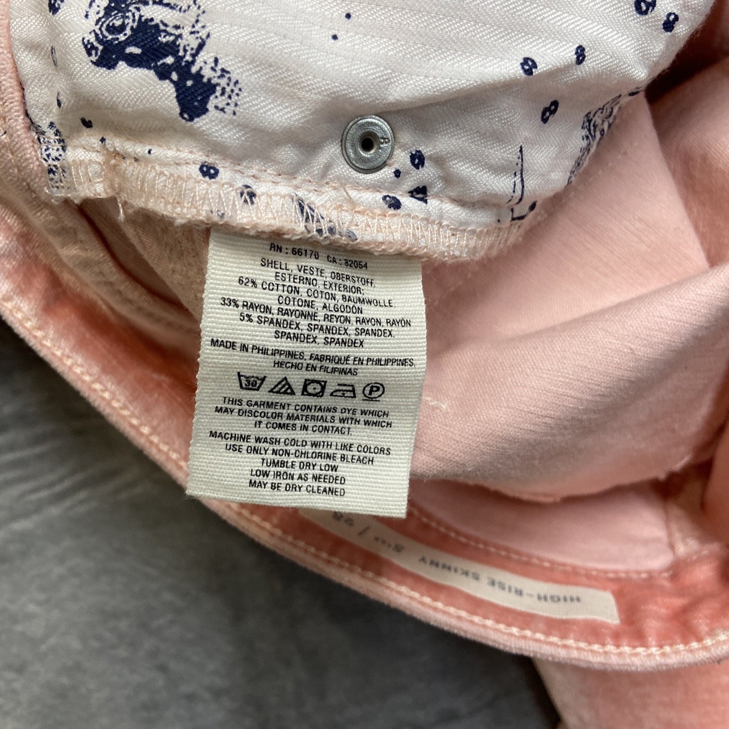 Pilcro And The Letterpress Crushed Velvet High Rise Skinny Jeans Womens 28 Pink