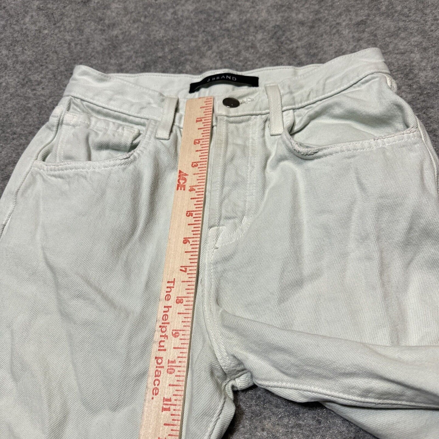 J Brand Wynne Women's Distressed Straight Jeans Sz 24 Spearmint White Denim