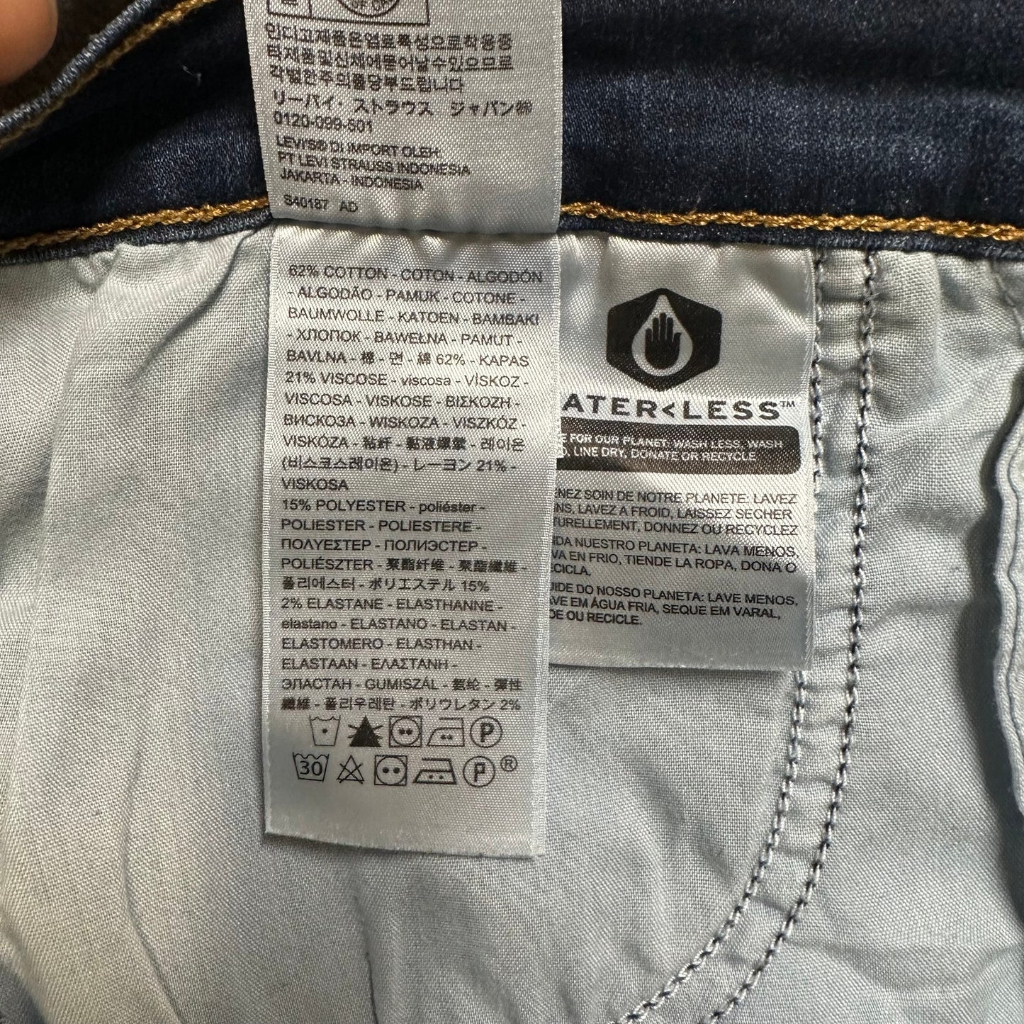 Levi's 721 High Rise Skinny Jeans Men's Size 22W Blue Denim
