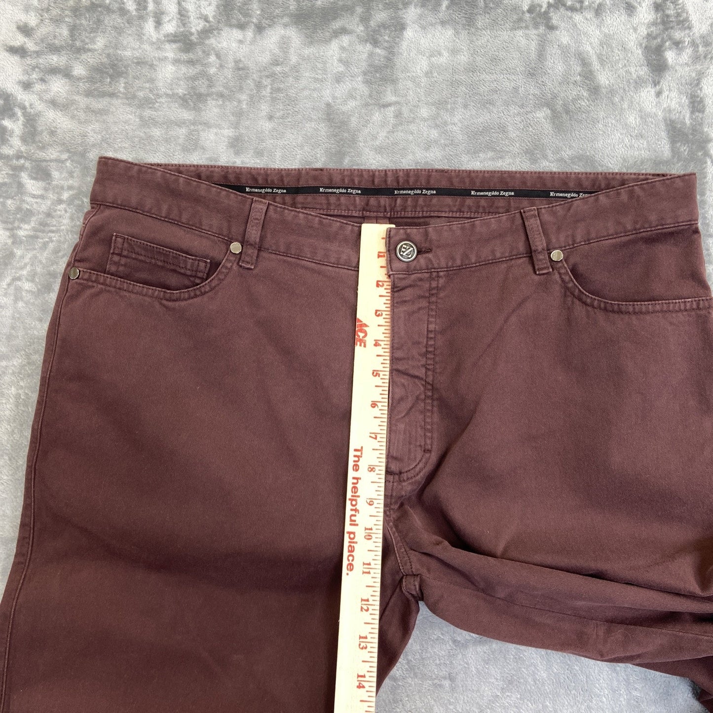 New Ermenegildo Zegna Straight Jeans Men's Size 40 Maroon Dark Red Purple