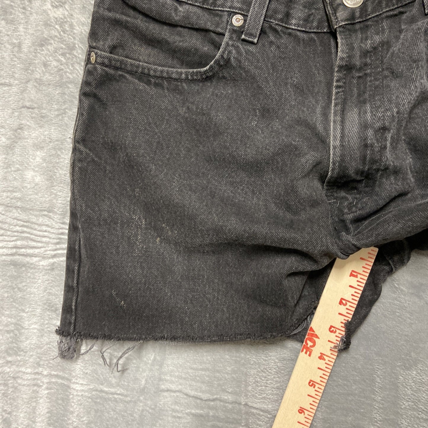 Harley Davidson Cut Off Jean Shorts Women's Size 10 Black Denim
