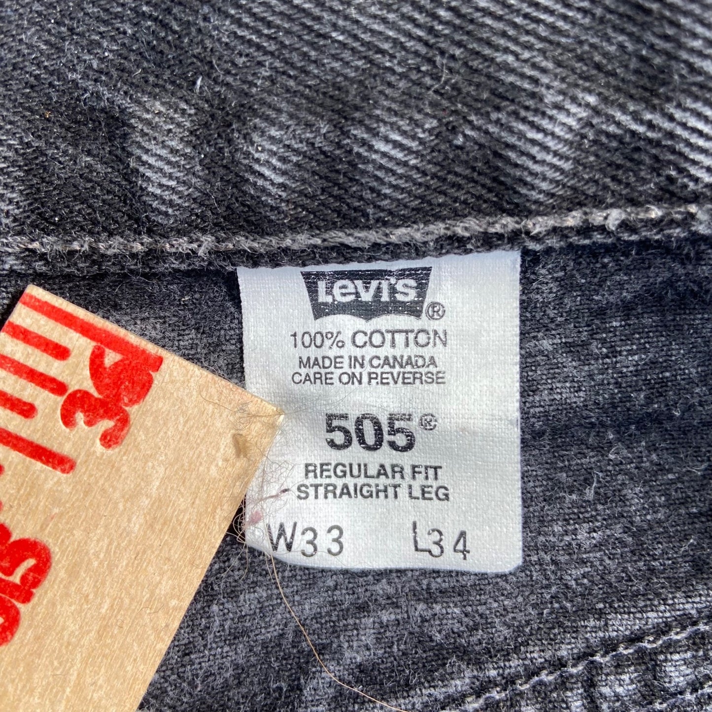 Levi's 505 Regular Fit Straight Leg Men's Jeans 33x34 Black Denim