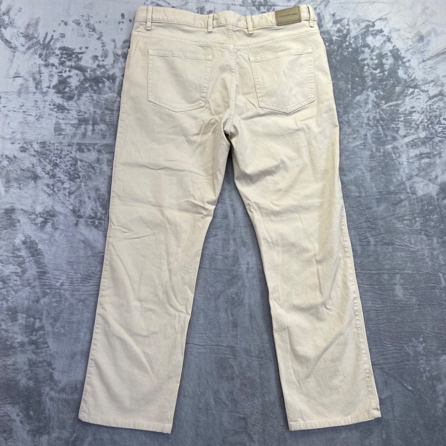 Ermenegildo Zegna Straight Chino Pants Men's 38 Beige Cotton Blend