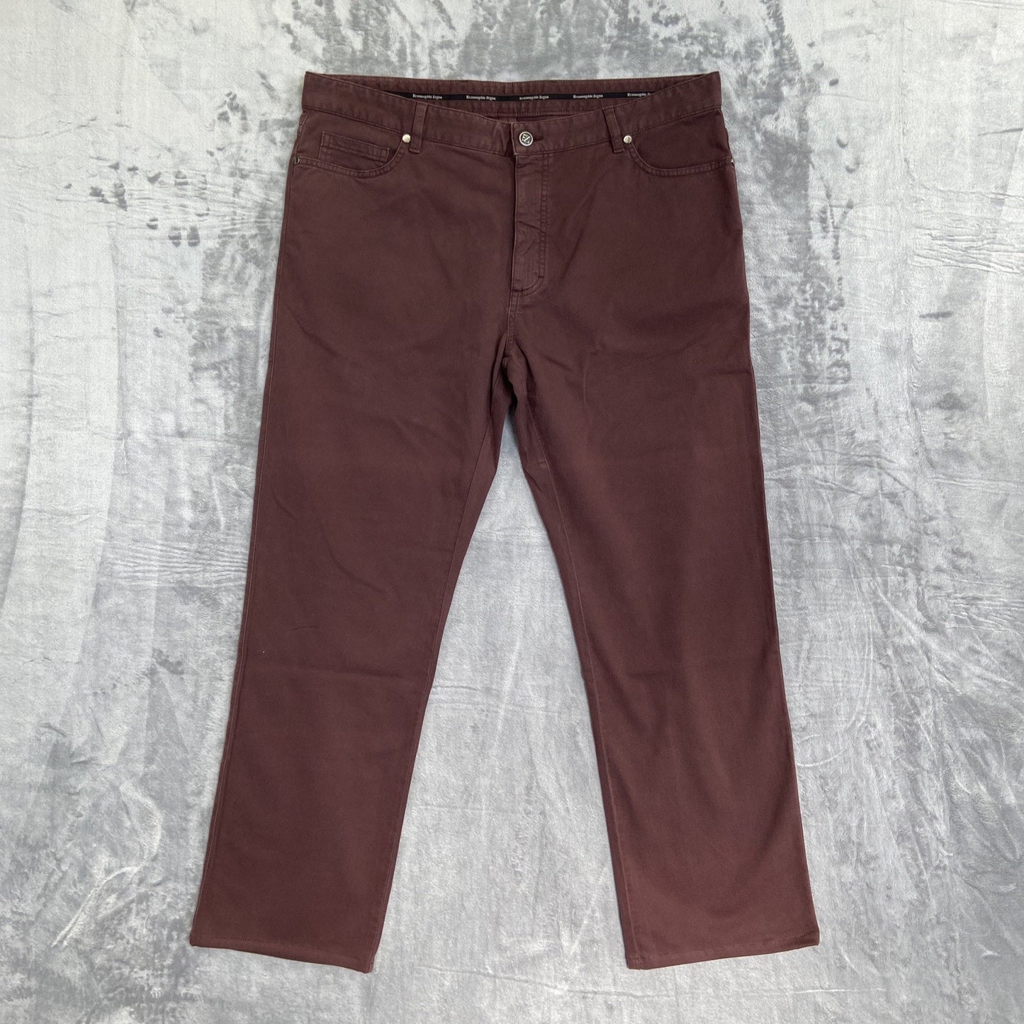 New Ermenegildo Zegna Straight Jeans Men's Size 40 Maroon Dark Red Purple