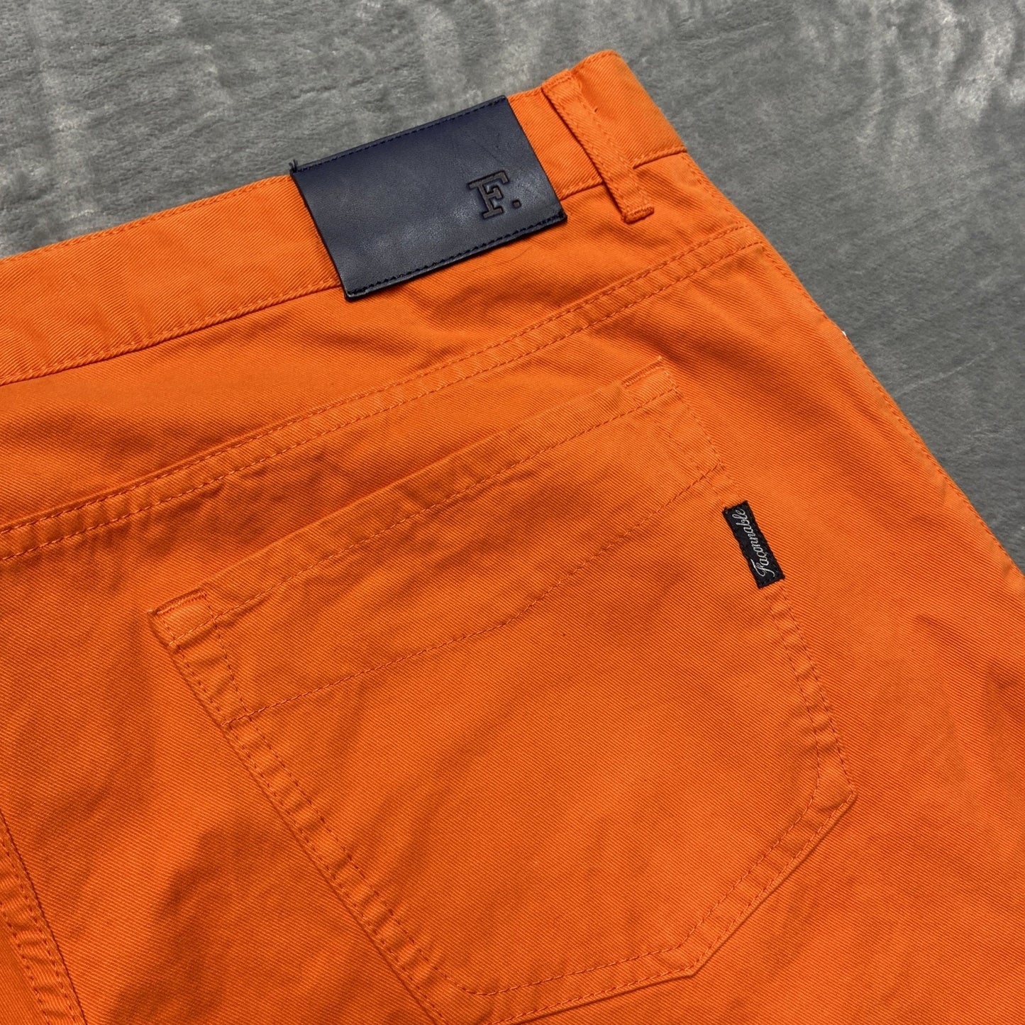 New Faconnable Comfort Fit Straight Jeans Men's Size 40 Blaze Orange