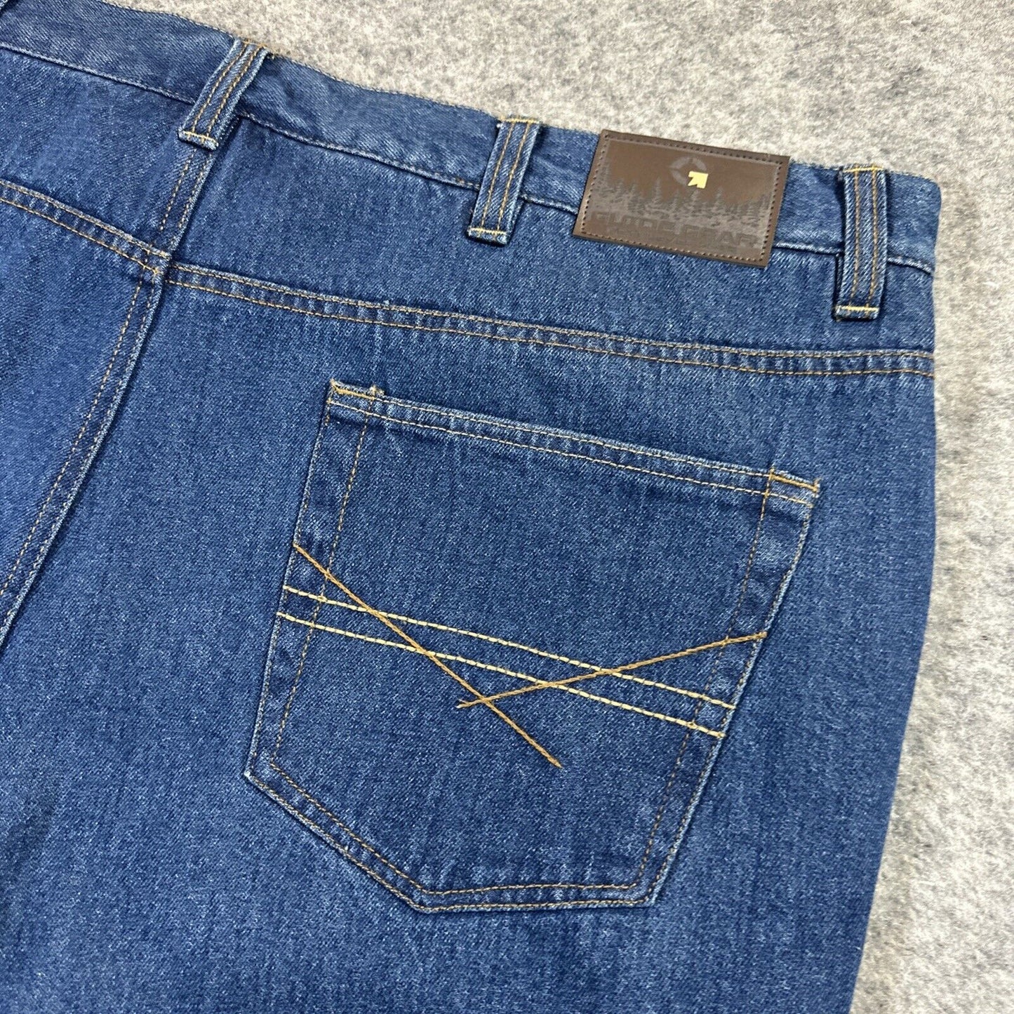 New Guide Gear Fleece Lined Straight Jeans Men's Size 44x30 Dark Blue Denim