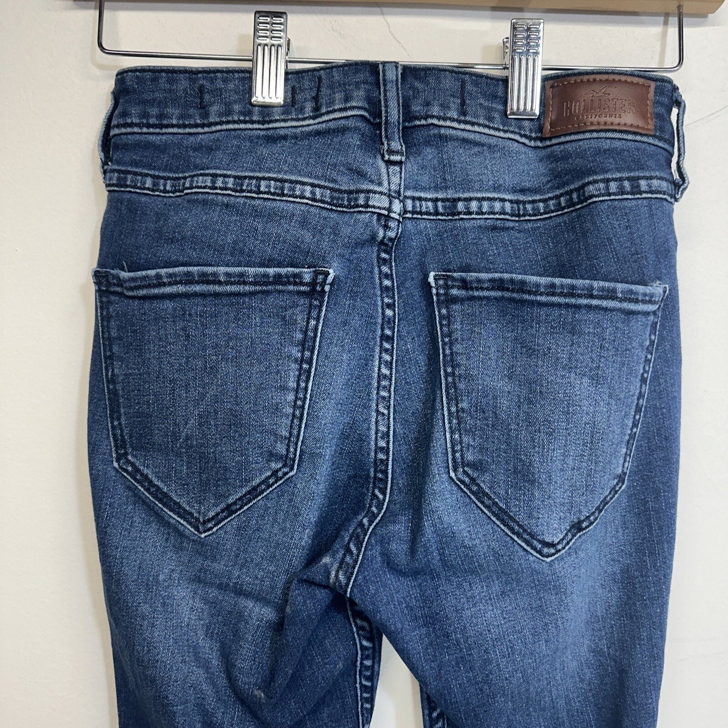 Hollister Classic Stretch Jeans Womens 0R Distressed High Rise Super Skinny Blue