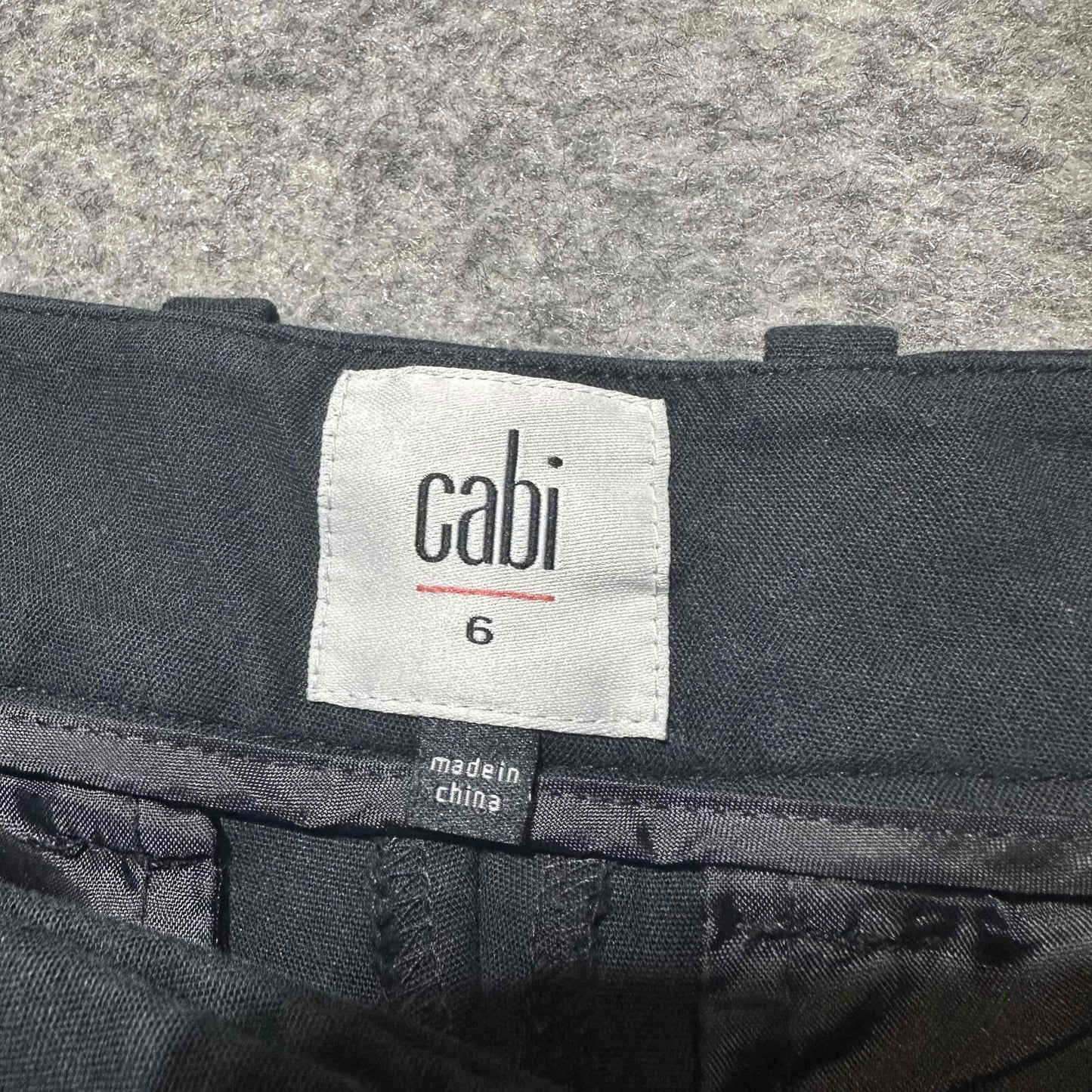 Cabi Men's Straight Fit Spandex Pants Belt Loops Size 6 Black Dark Wash