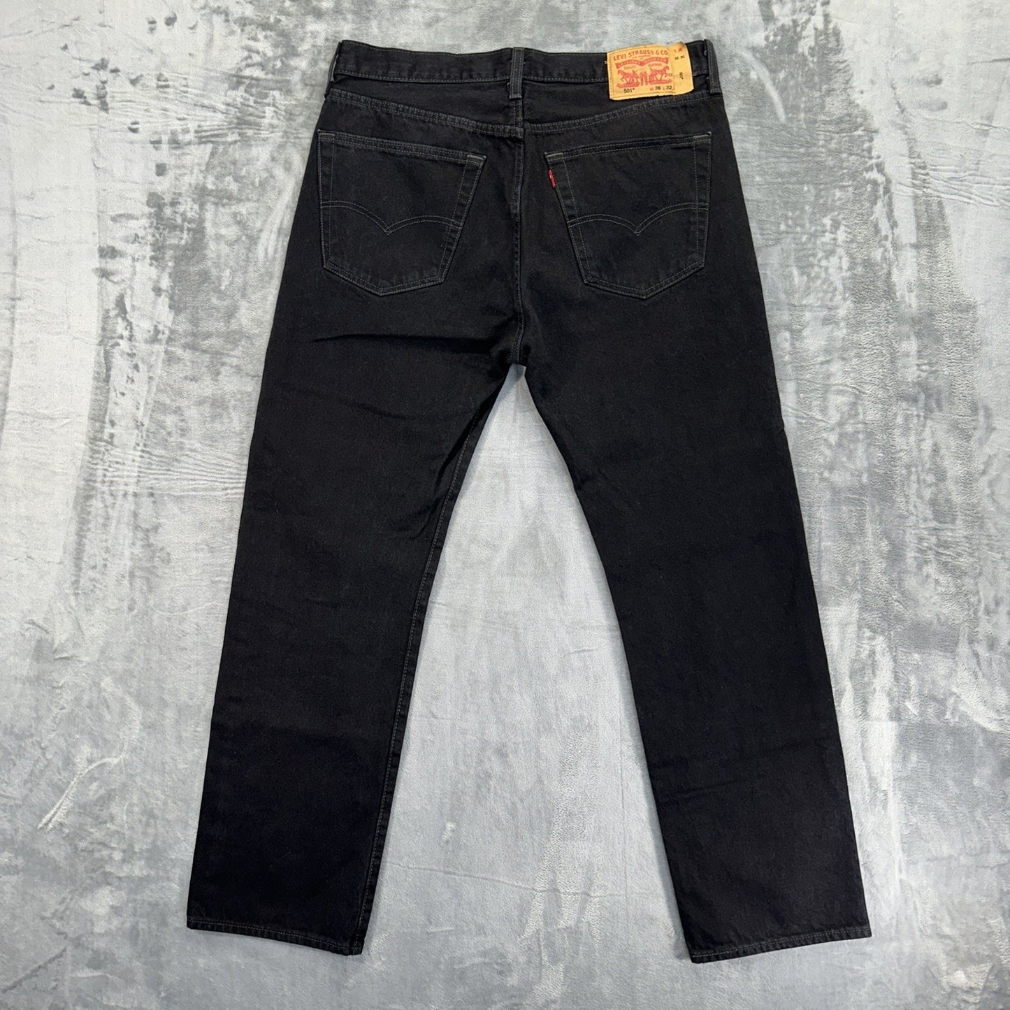 Levi's 501 Original Fit Straight Jeans Mens Size 36x32 Black Denim