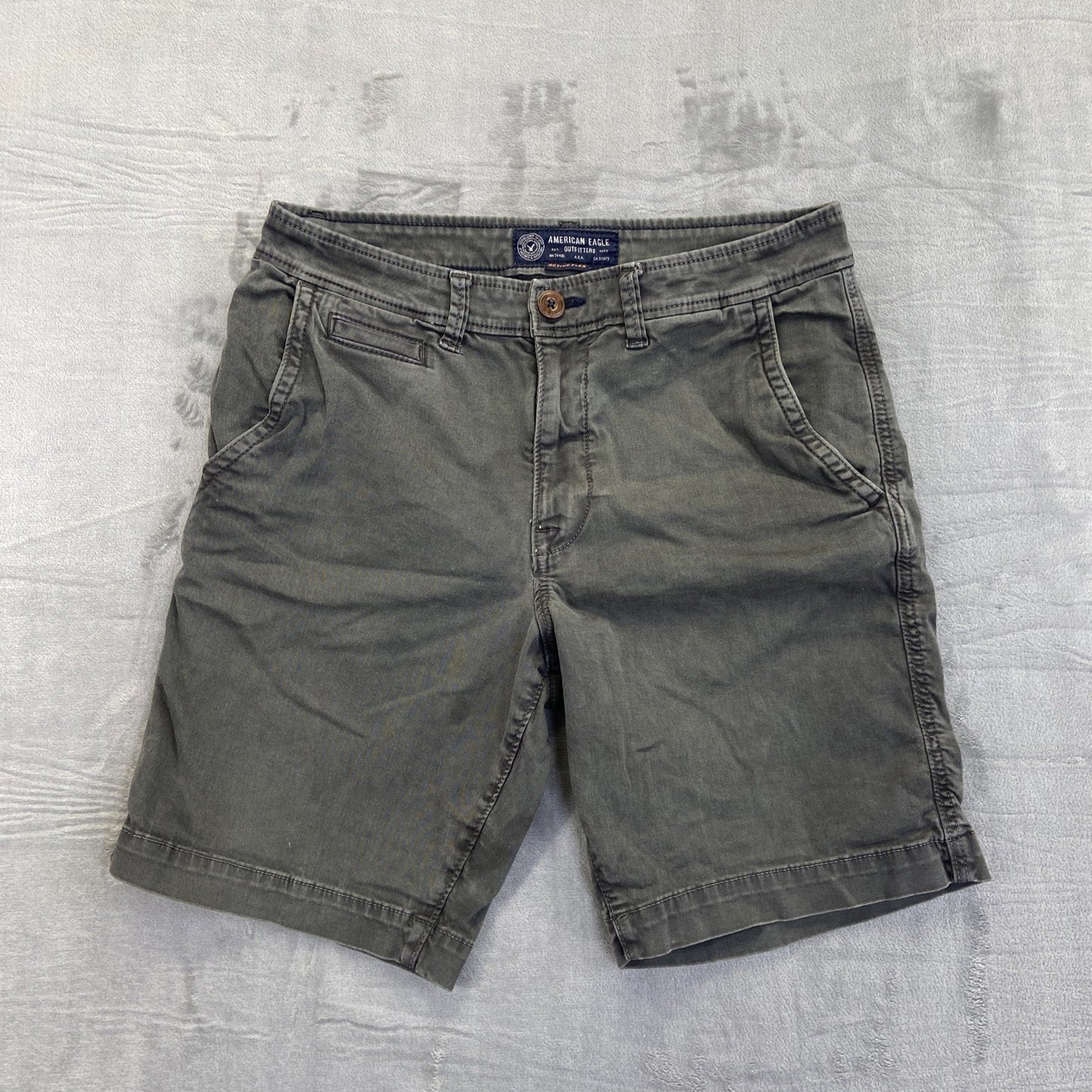 American Eagle Active Flex Chino Shorts Men's Size 31 Dark Gray Shorts