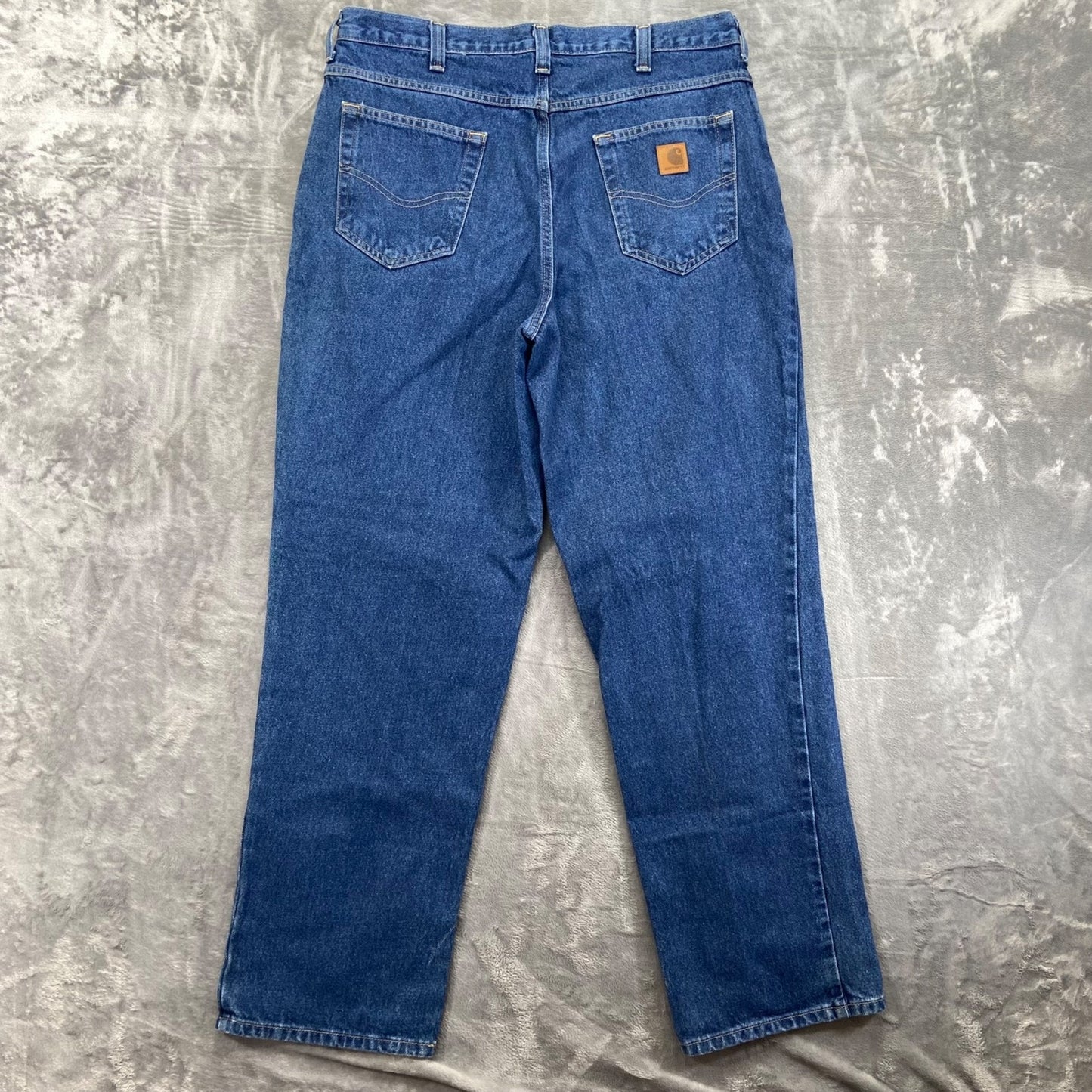 New Carhartt Relaxed Fit Straight Jeans Men's Sz 36x32 Blue Medium Wash MSRP $45