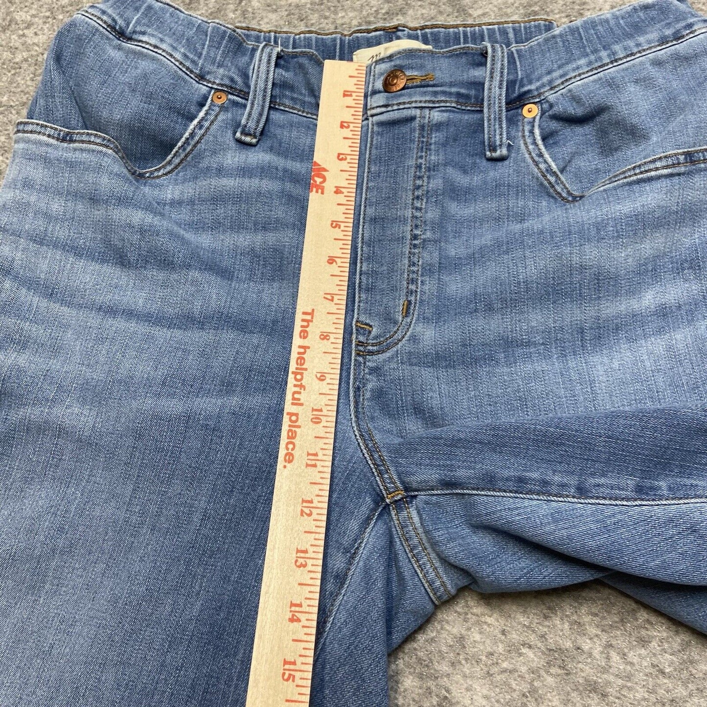 Madewell Elastic Waist Straight Leg Jeans Women's Size 29 Blue Denim