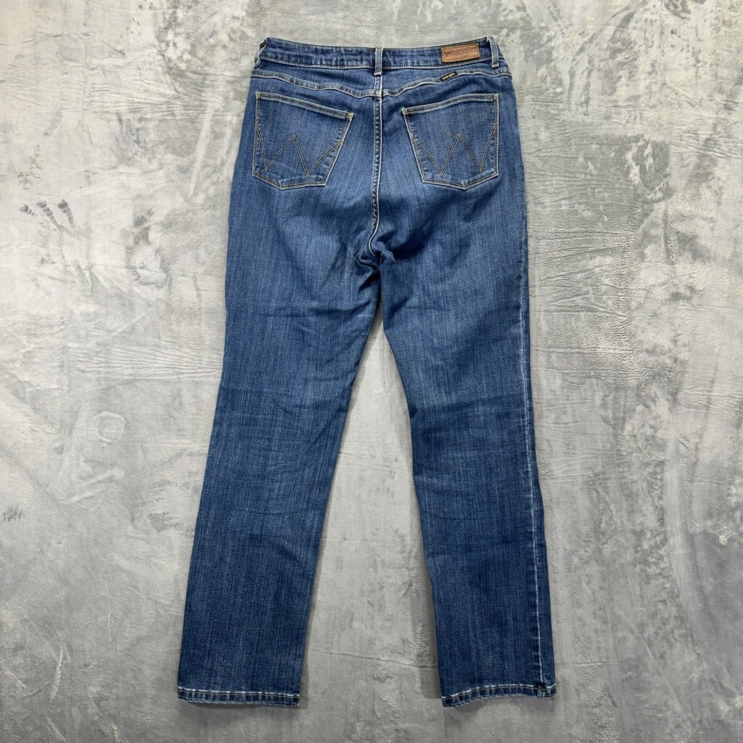 Wrangler High Rise True Straight Jeans Women's Size 10x32 Blue Denim