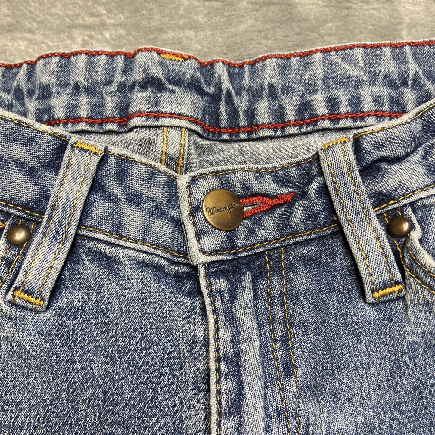 Vintage Wrangler Distressed Bootcut Jeans Boys Size 24x28 Blue Denim