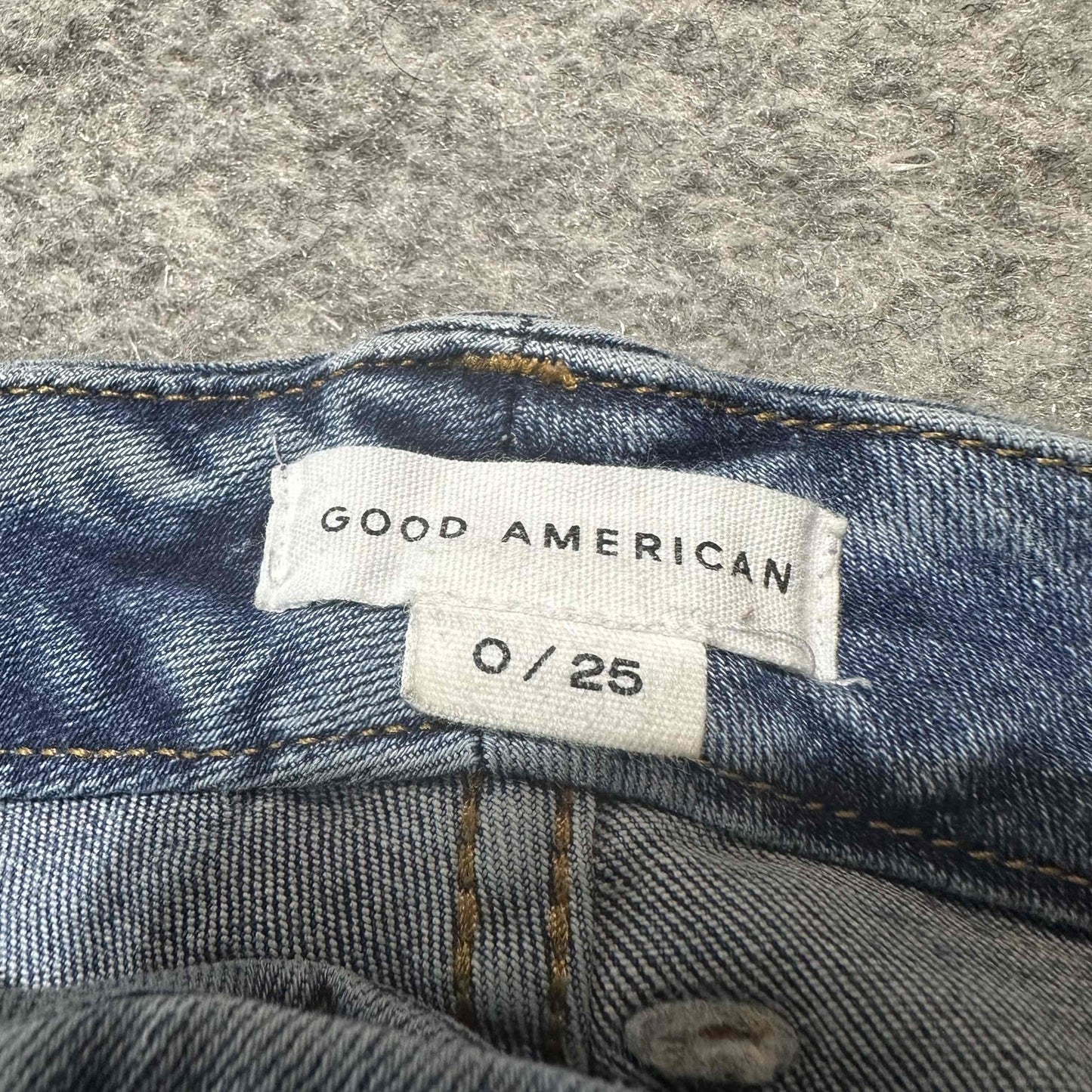Good American Women's Distressed Skinny Jeans Size 0/25 Blue Denim