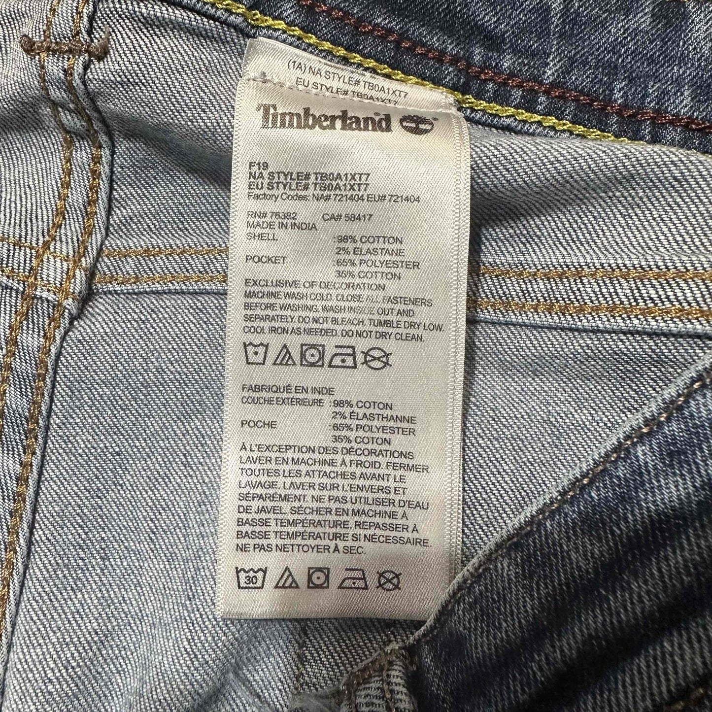 Timberland Men's Distressed Slim Jeans Size 32x32 Blue