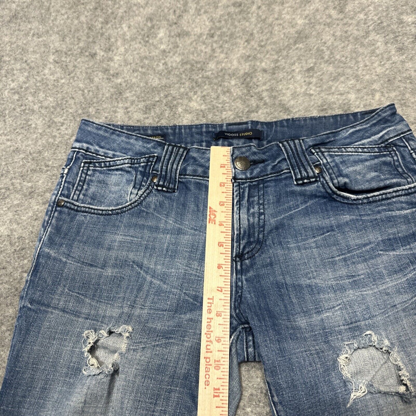 VIGOSS Studio The Thompson Roll Skinny Women's Distressed Jeans Size 31 Blue