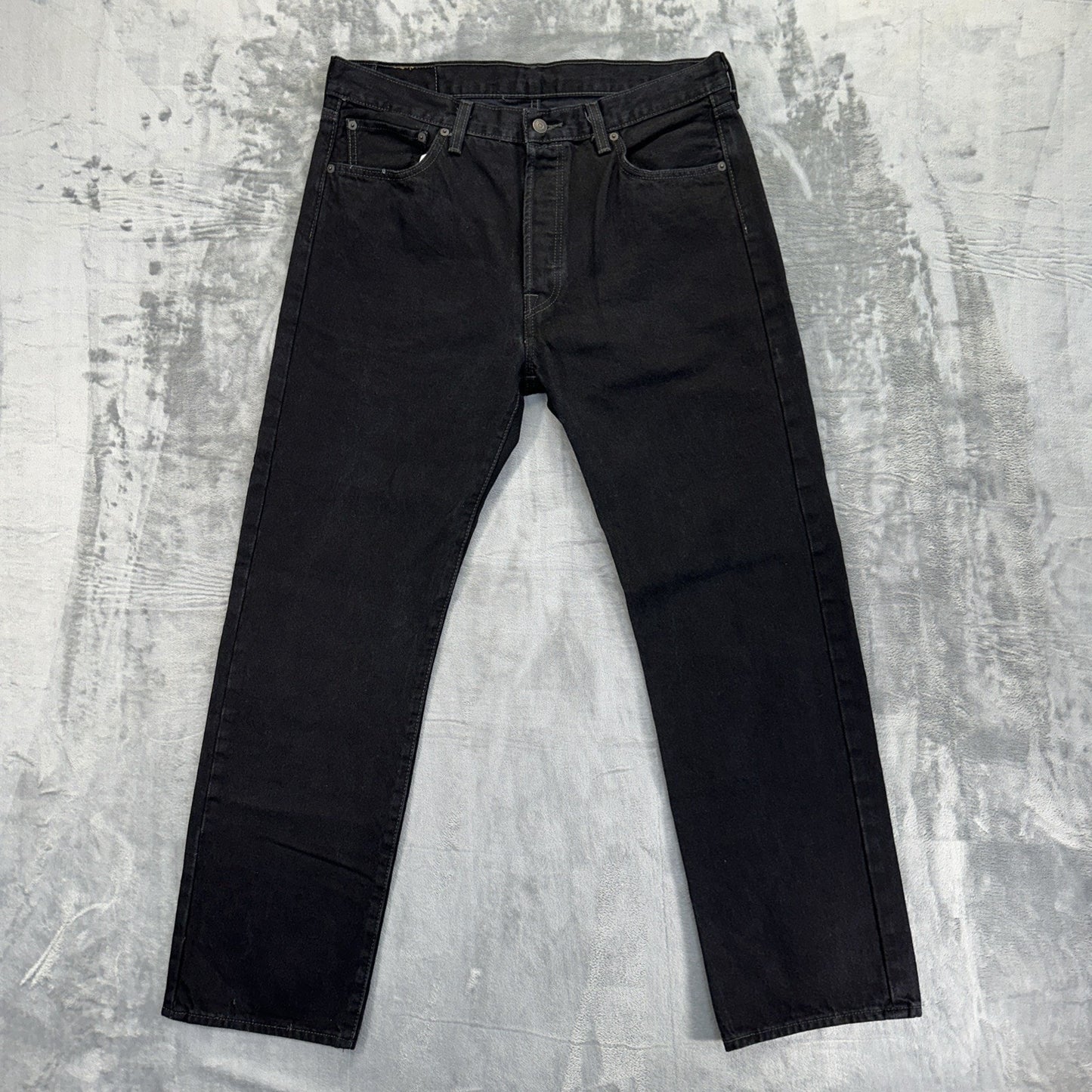 Levi's 501 Original Fit Straight Jeans Mens Size 36x32 Black Denim