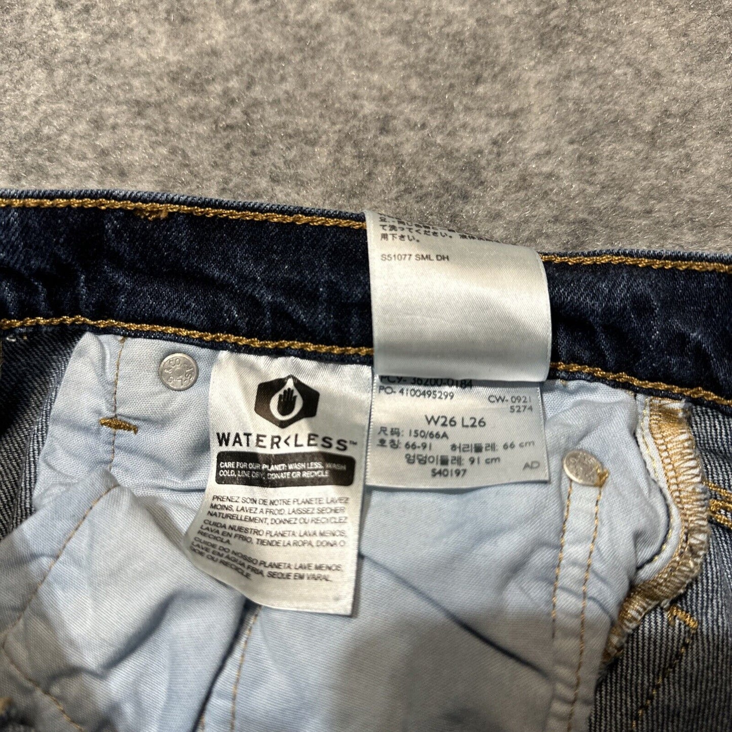 Levi's 501XX Original Fit Boys Distressed Straight Jeans Size 26x26 Blue Denim