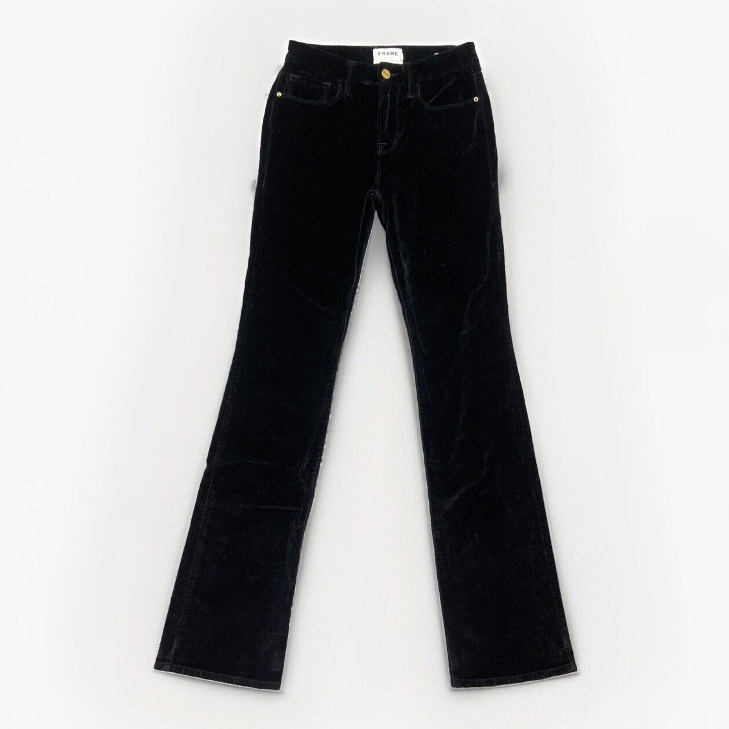 Frame Denim Le Mini Boot Velvet Jeans Women's Size 25 Black Pants