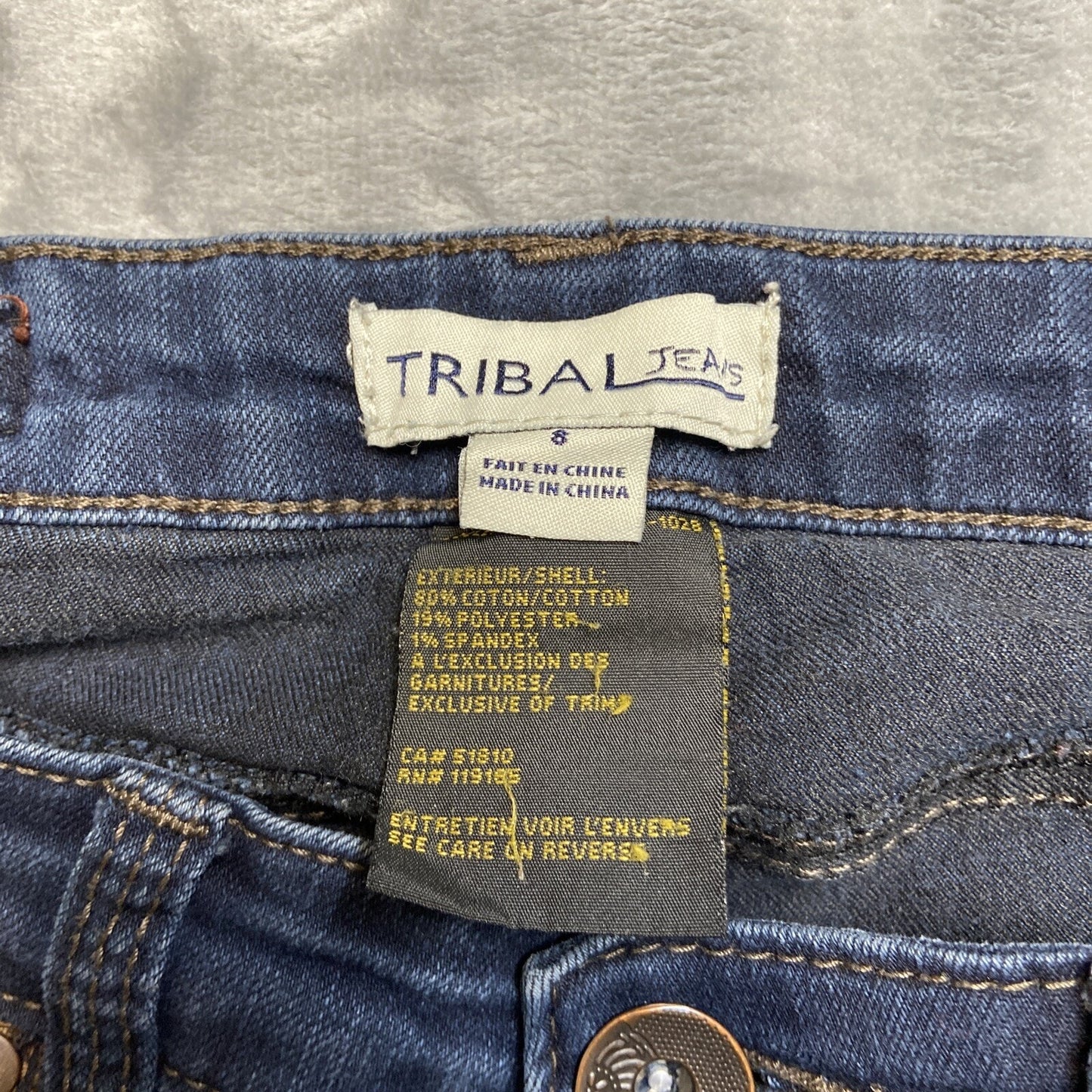 Tribal Jeans Straight Jeans Women’s Size 8 Dark Blue Stretch Denim