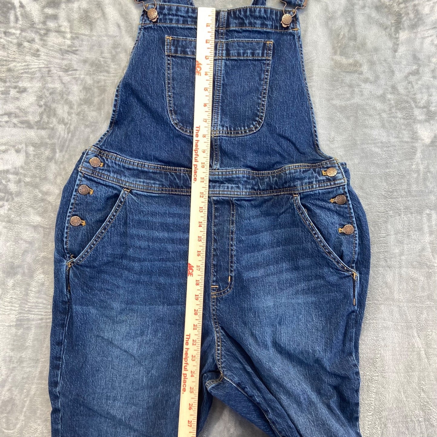 J.Crew Women's Denim Overalls XL Blue Dark Wash