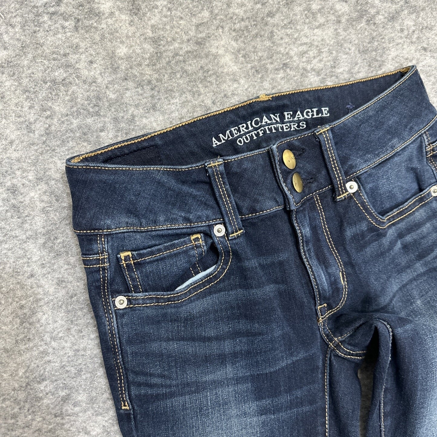 American Eagle Artist Crop Super Stretch Women's Jeans Size 0 R Blue Denim