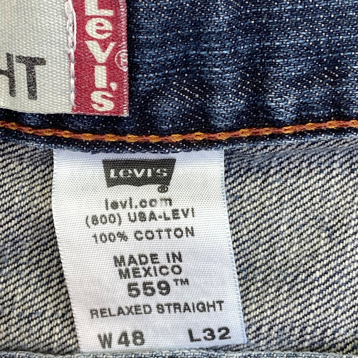 Levi's Men's 559 Relaxed Straight Jeans Size 48x32 Blue