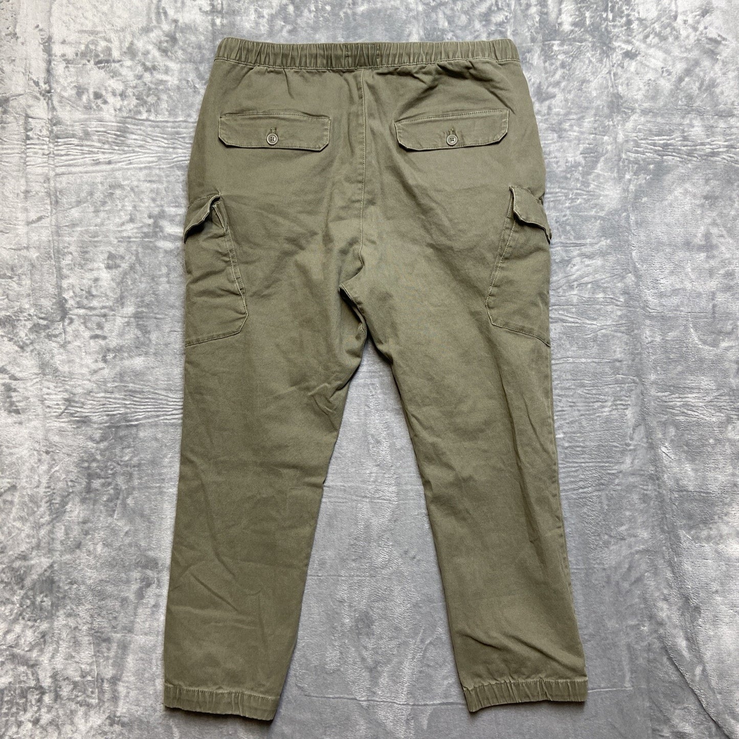 Air Walk Cargo Pants Men’s Size 2XL Green Elastic Waist Cuffed Pants Skater