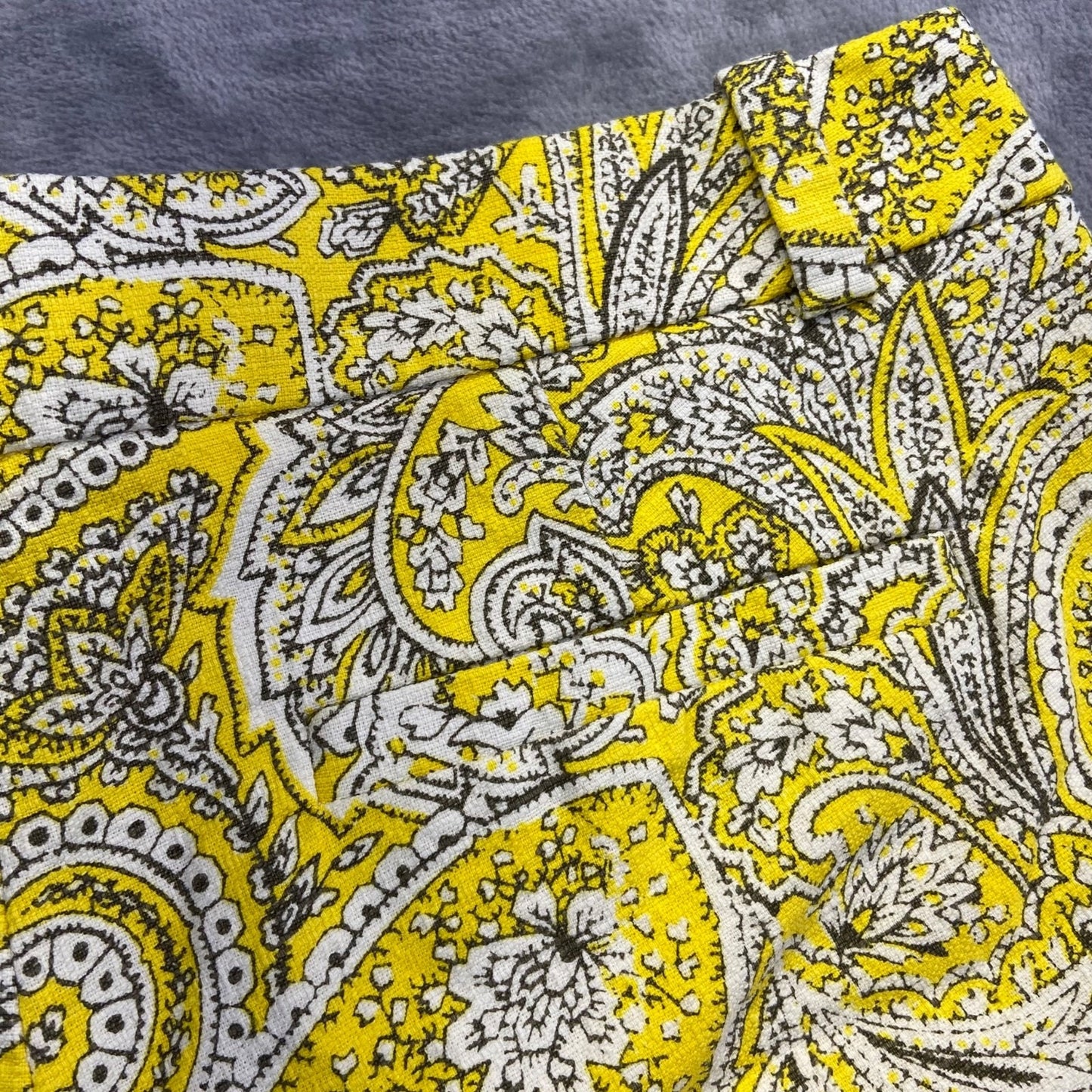 J.Crew Women's Paisley Shorts Size 6 Yellow Floral Shorts Summer