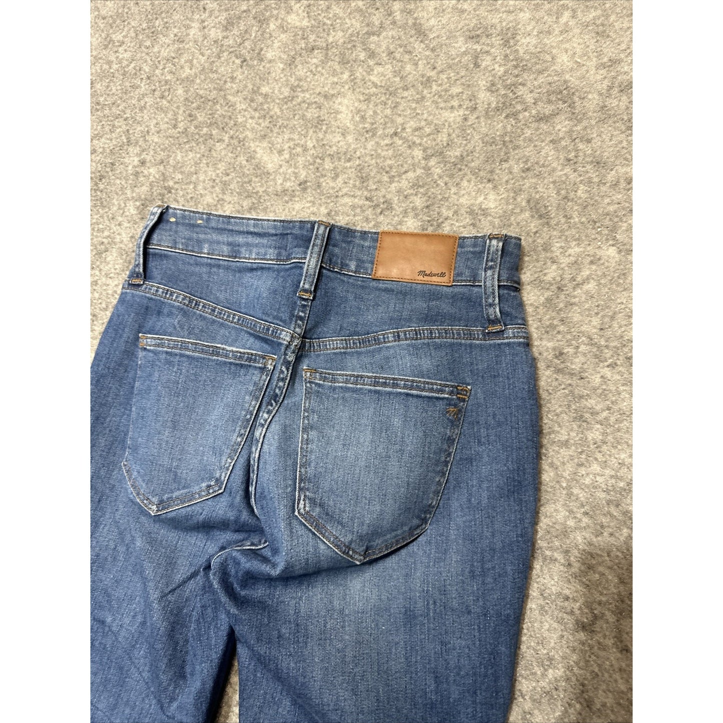 Madewell Distressed Curvy High Rise Skinny Crop Jeans Women's Size 25 P Blue