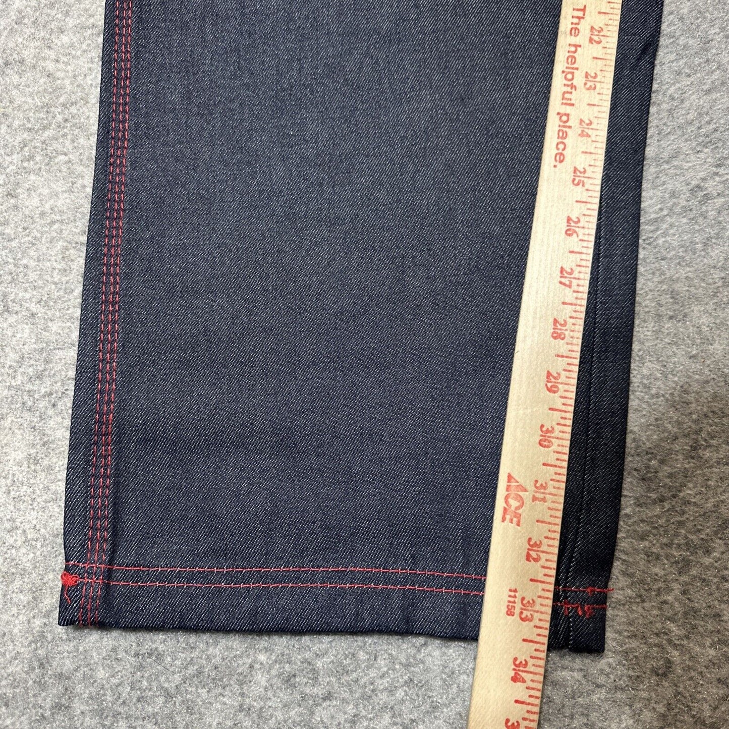 Vintage New RISK Relaxed Straight Jeans Men's Size 34x34 Blue Red Stitch Denim