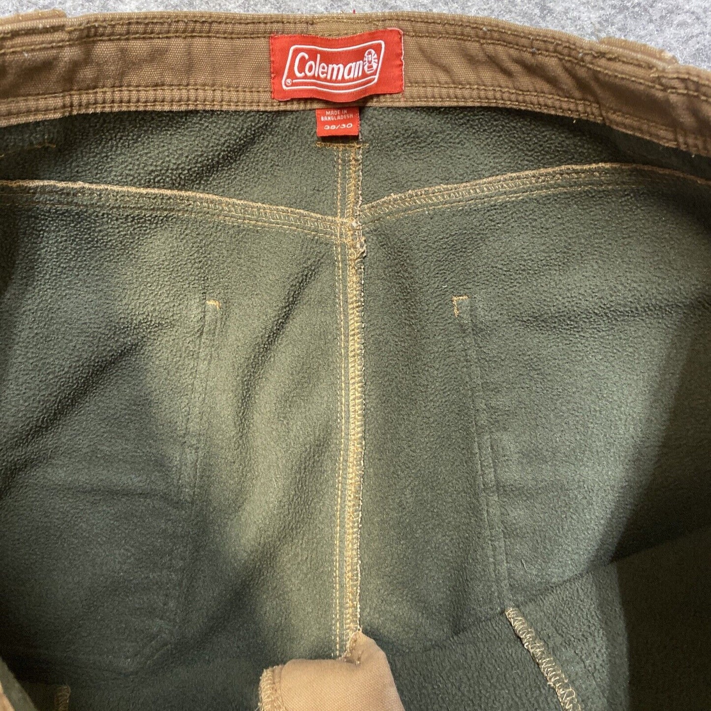 Lot of 2 Coleman Fleece Lined Cargo Pants Men's Size 38x30 Gray Brown Pants