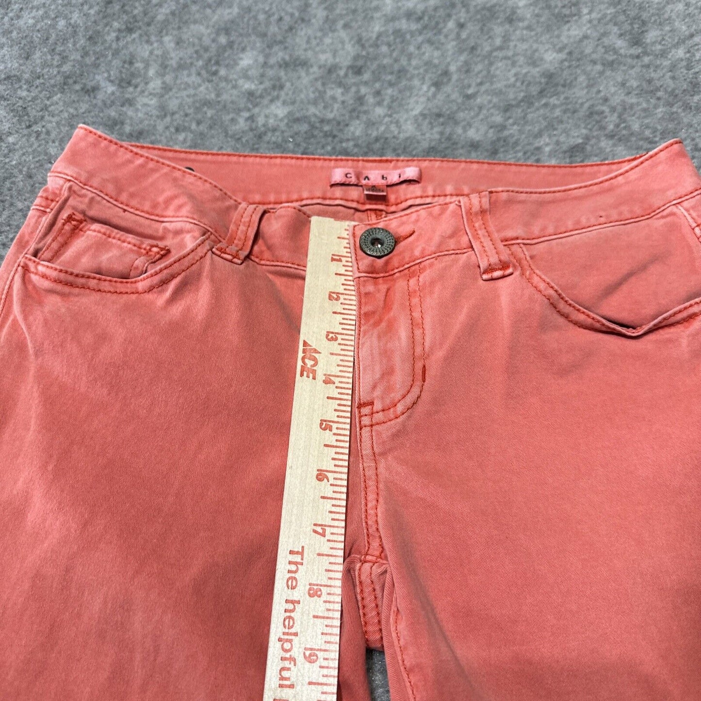CAbi Women's Skinny Jeans Size 4 Red Peach Light Wash Denim