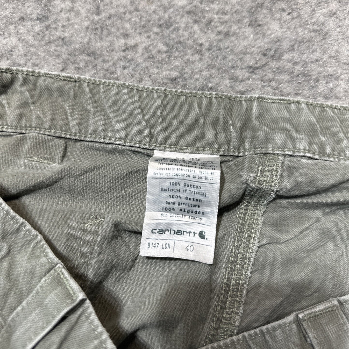 Carhartt Men's Cargo Shorts Size 40 Green Cargo Work Shorts