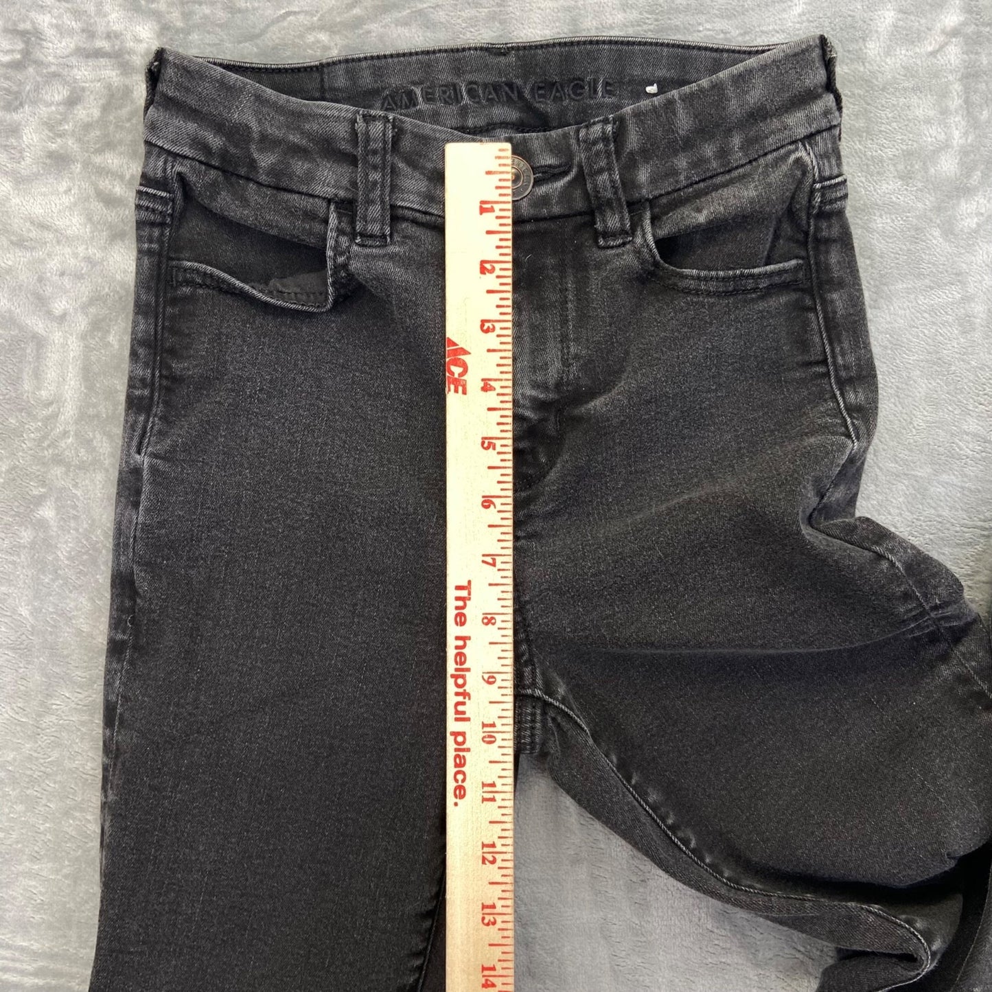 American Eagle Women's Skinny Jeans Size 0 Short Black Denim