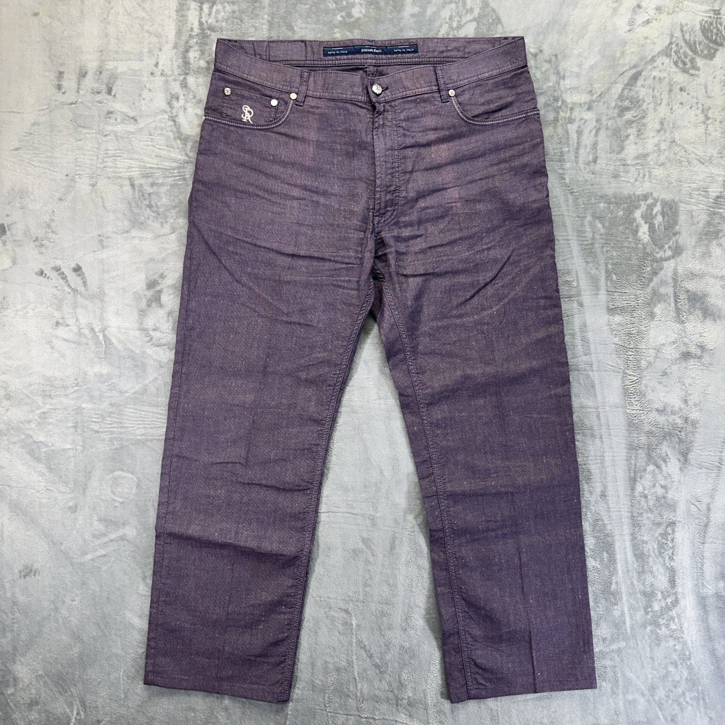 New Stefano Ricci Straight Jeans Men's Size 40 Lavender Purple Denim