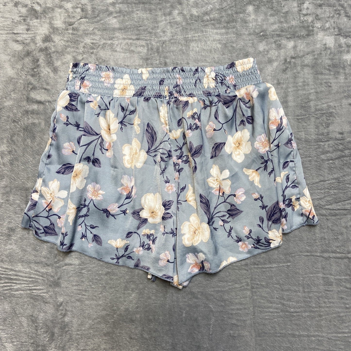 American Eagle Tulip Lounge Shorts Women’s Sz S Blue Floral Elastic Waist