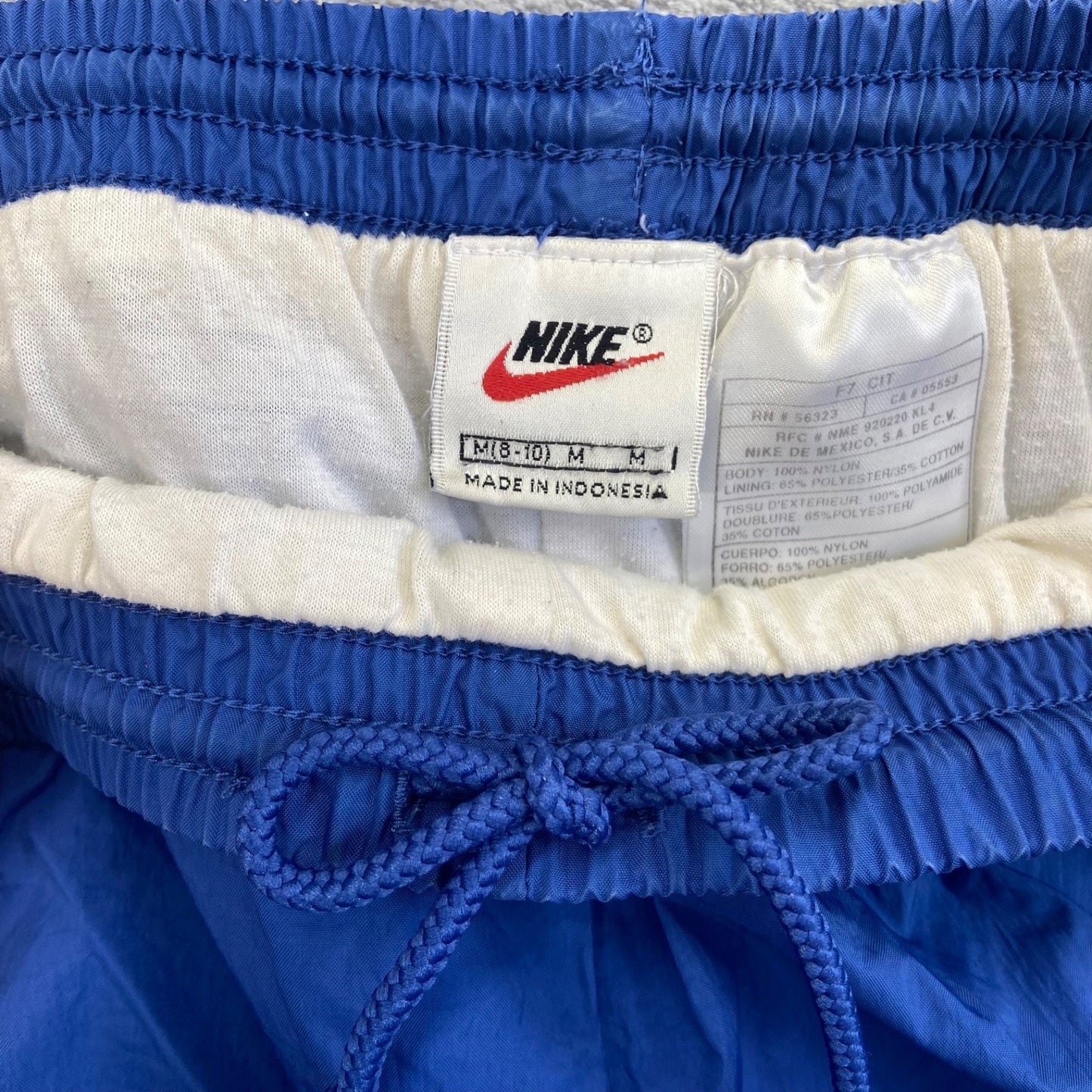 Vintage Nike Men's Lined Track Pants Size M Blue Elastic Waist Nylon